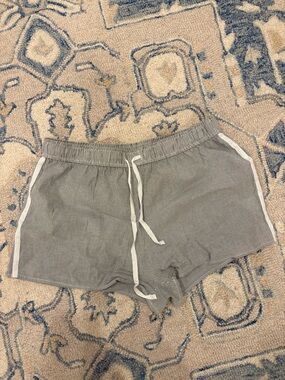 PacSun Gray Pinstripe Athletic Drawstring Shorts with White Side Trim
